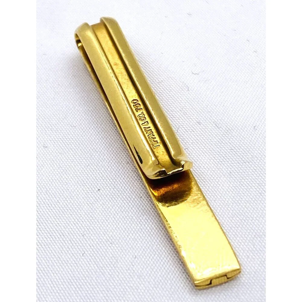 Tiffany & Co 18K Yellow Gold Atlas Roman Numeral Money Clip